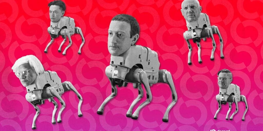 Beeple Made Robot Dogs With Musk, Zuckerberg, and Warhol Heads That Poop NFTs – Decrypt