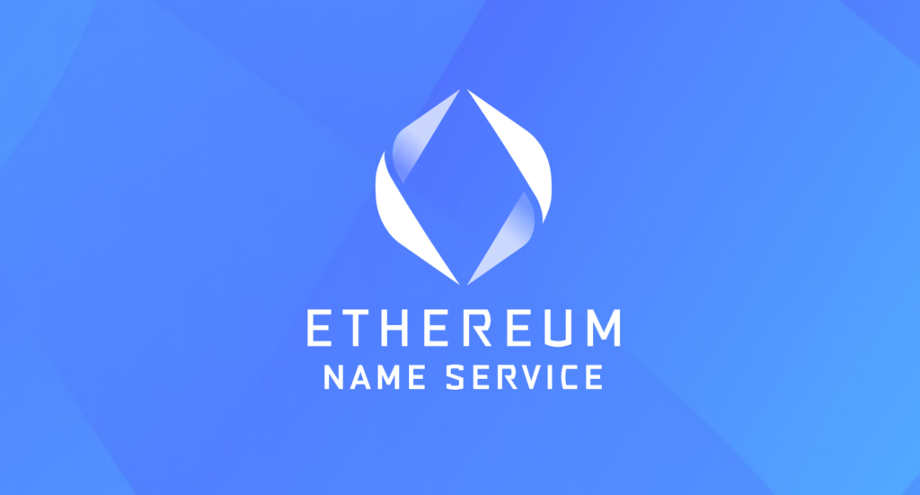 Ethereum Name Service icon on blue background