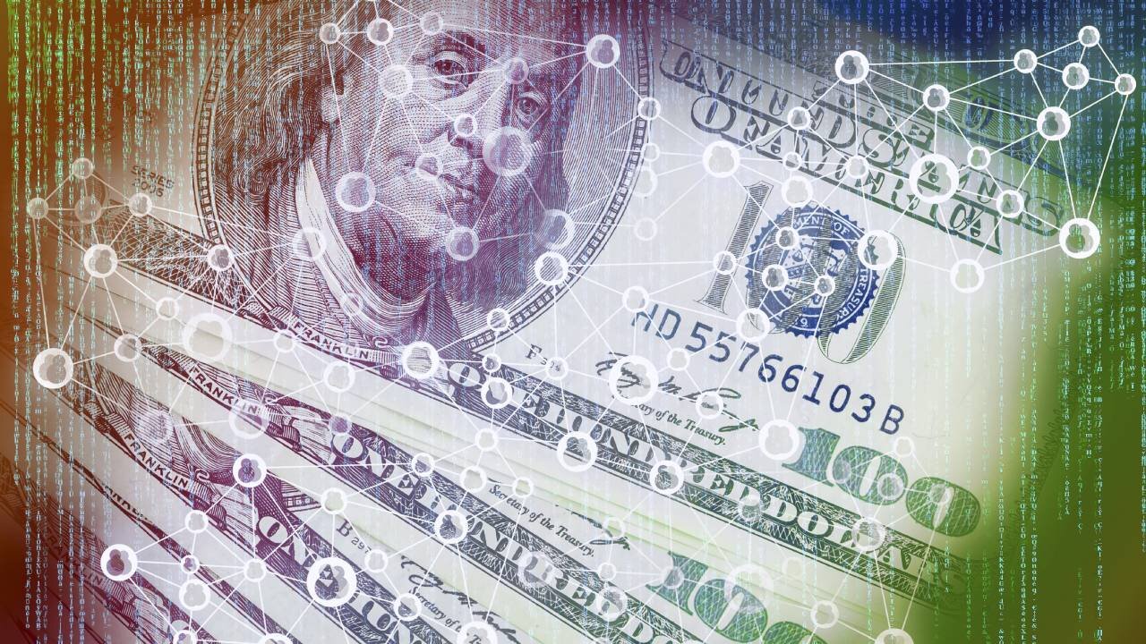 Artwork depicting a digital dollar