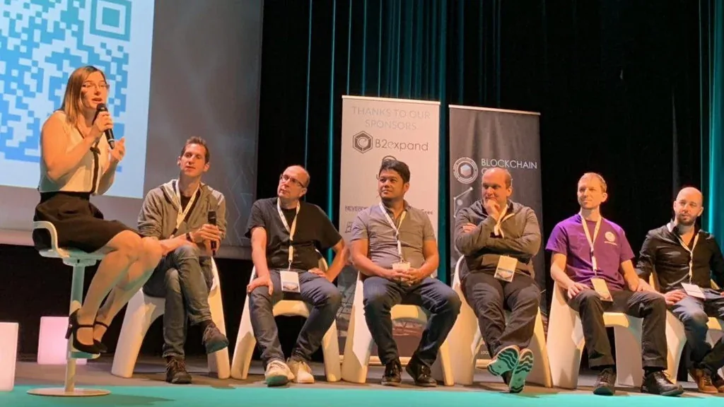 The Blockchain Game Alliance at the Blockchain Game Summit with B2Expand, Ubisoft, Enjin, Everdreamsoft, Ultra, and others.