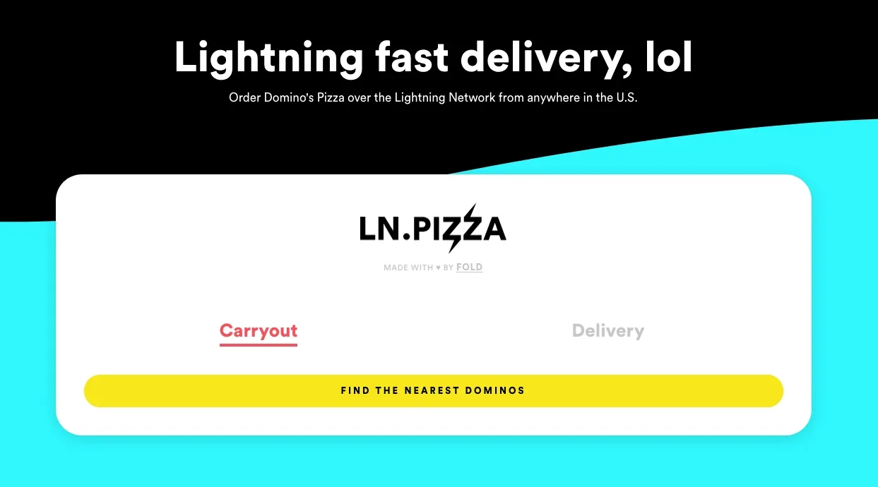 Lightning pizza lets you buy pizza with Bitcoin