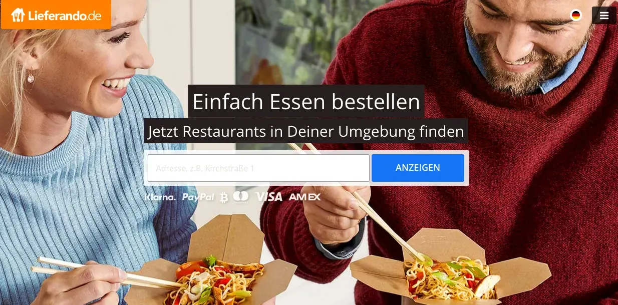 buy takeaway pizza in Germany with Lieferando