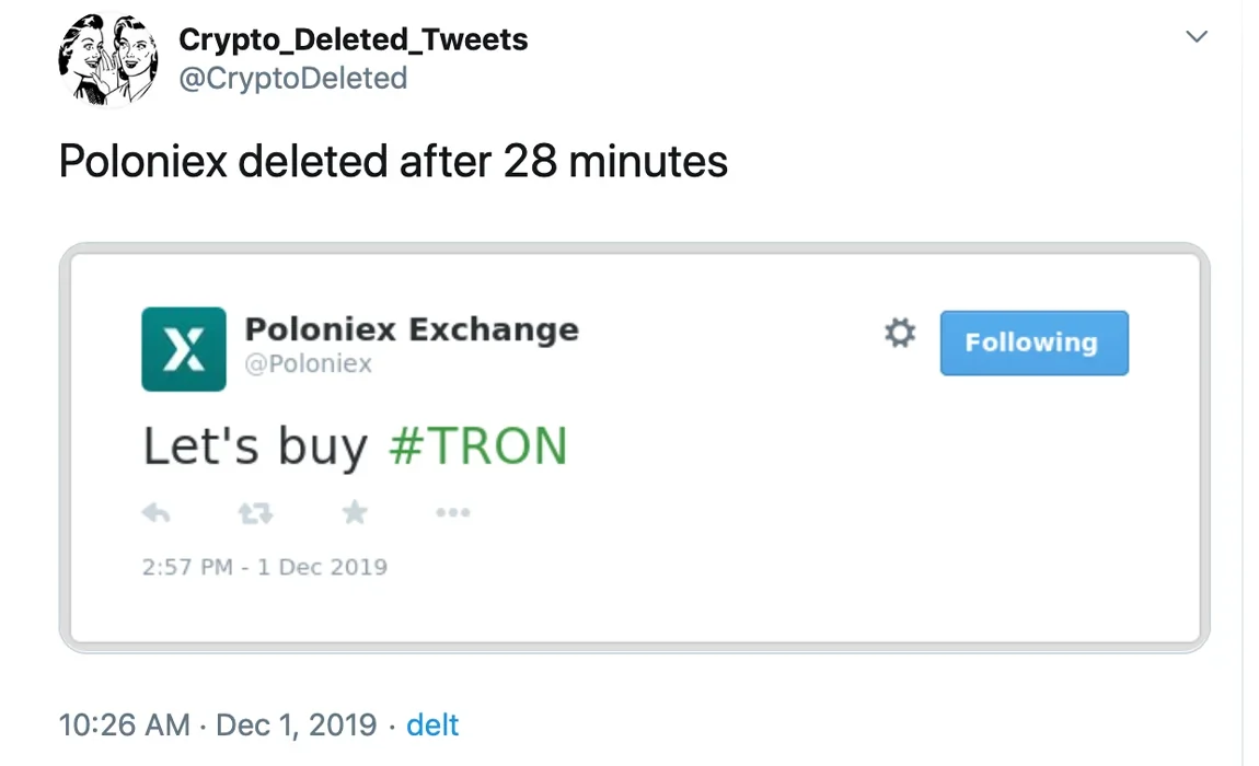 CryptoDeleted Buy Tron Poloneix