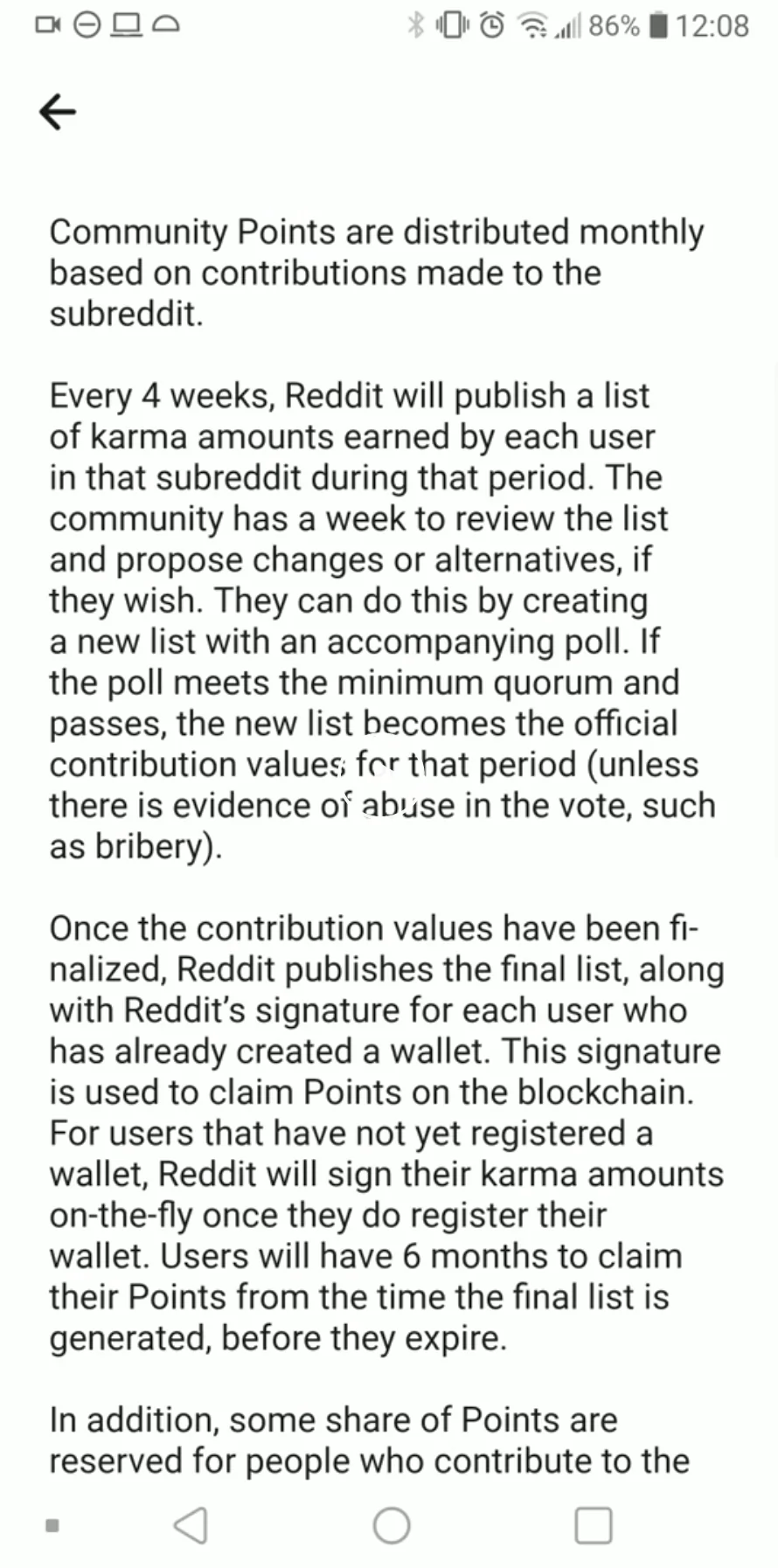 How Reddit points will be handed out