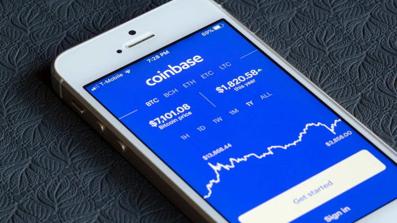 Coinbase app on phone