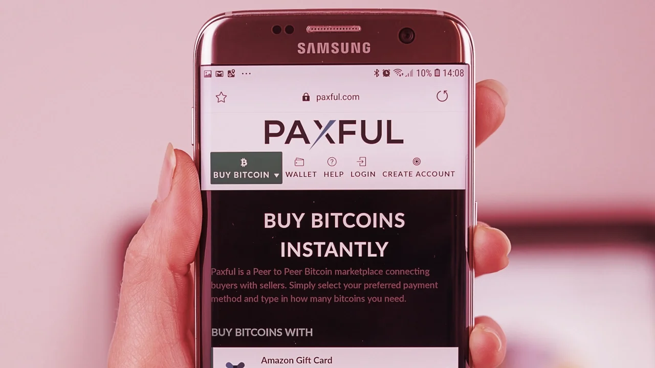 Paxful is a peer-to-peer cryptocurrency marketplace. Image: Shutterstock