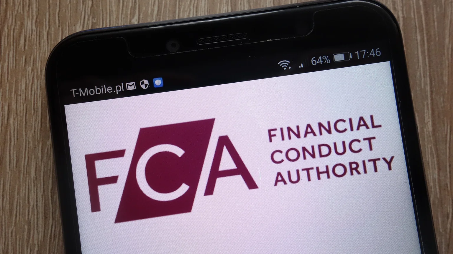 Image of FCA logo on phone