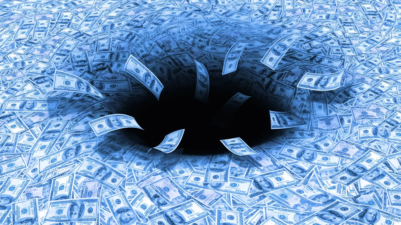 Money keep draining. Image: Shutterstock