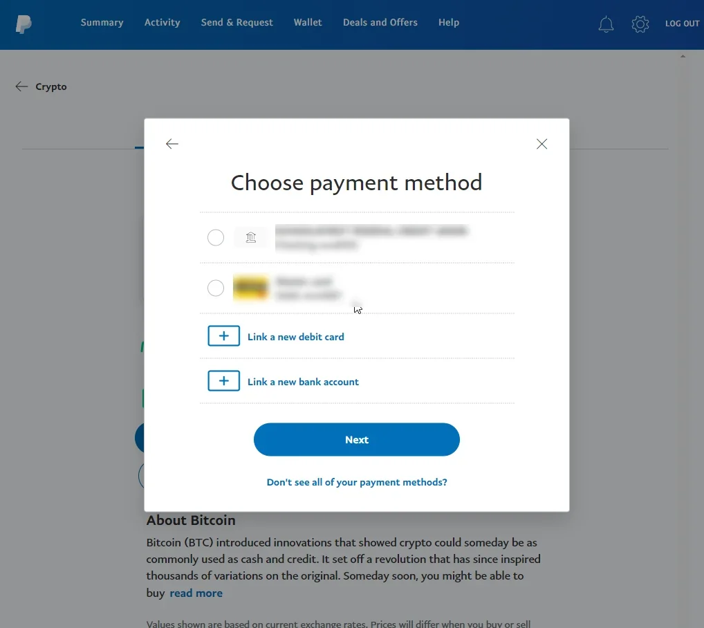 PayPal screenshot