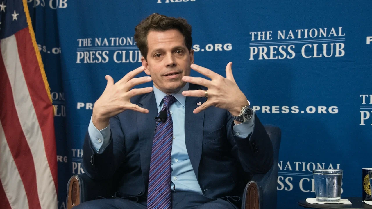 Anthony Scaramucci using his hands at National Press Club
