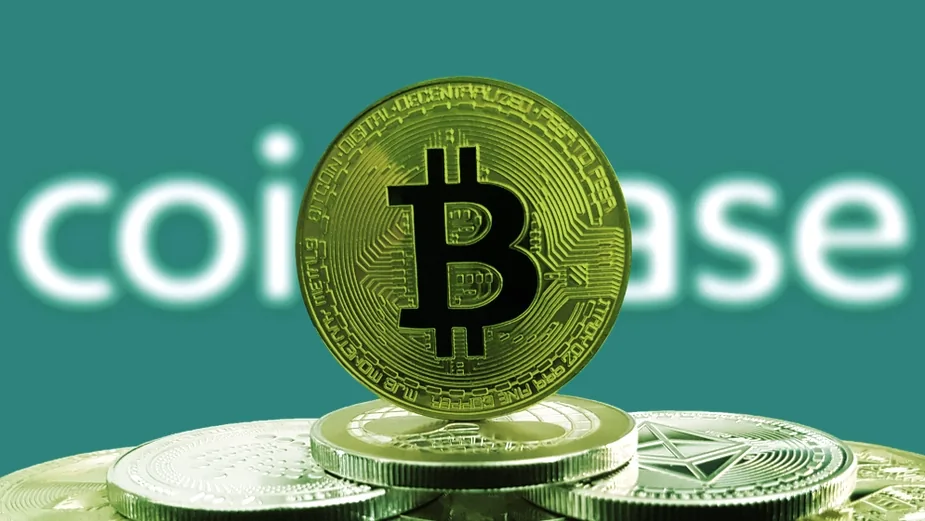 Coinbase and Bitcoin. Image: Shutterstock
