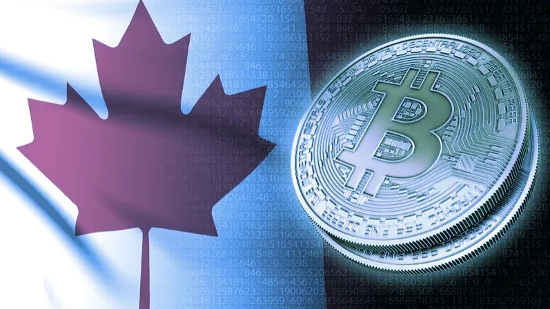 Canadian flag and Bitcoin. Image: Shutterstock