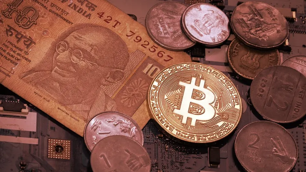 Bitcoin and Indian rupee. Image: Shutterstock