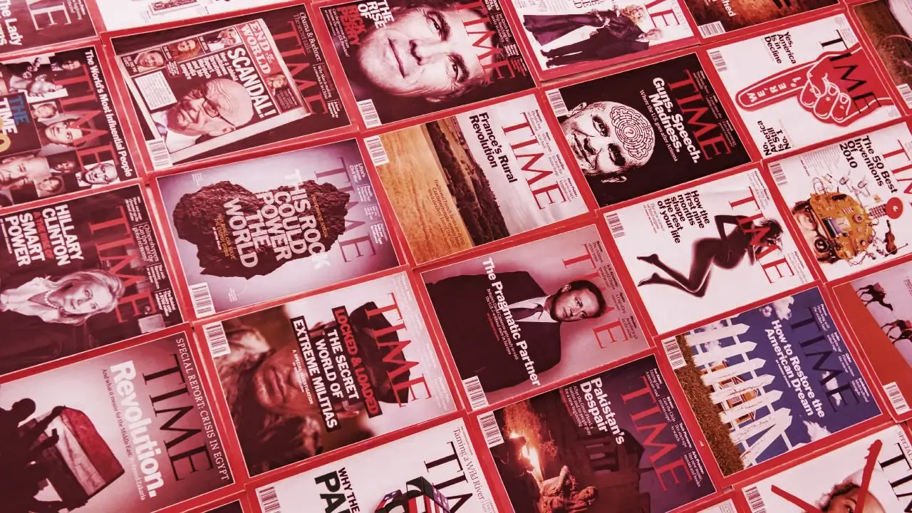 TIME magazine is jumping into NFTs and crypto. Image: Shutterstock