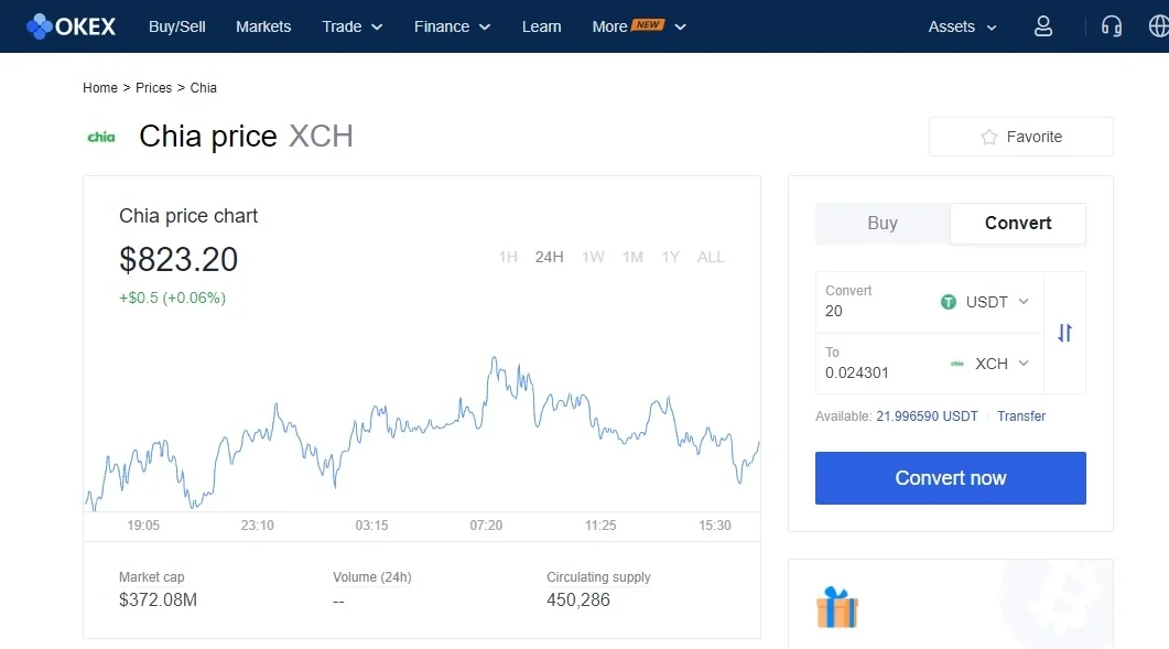 OKEx screenshot