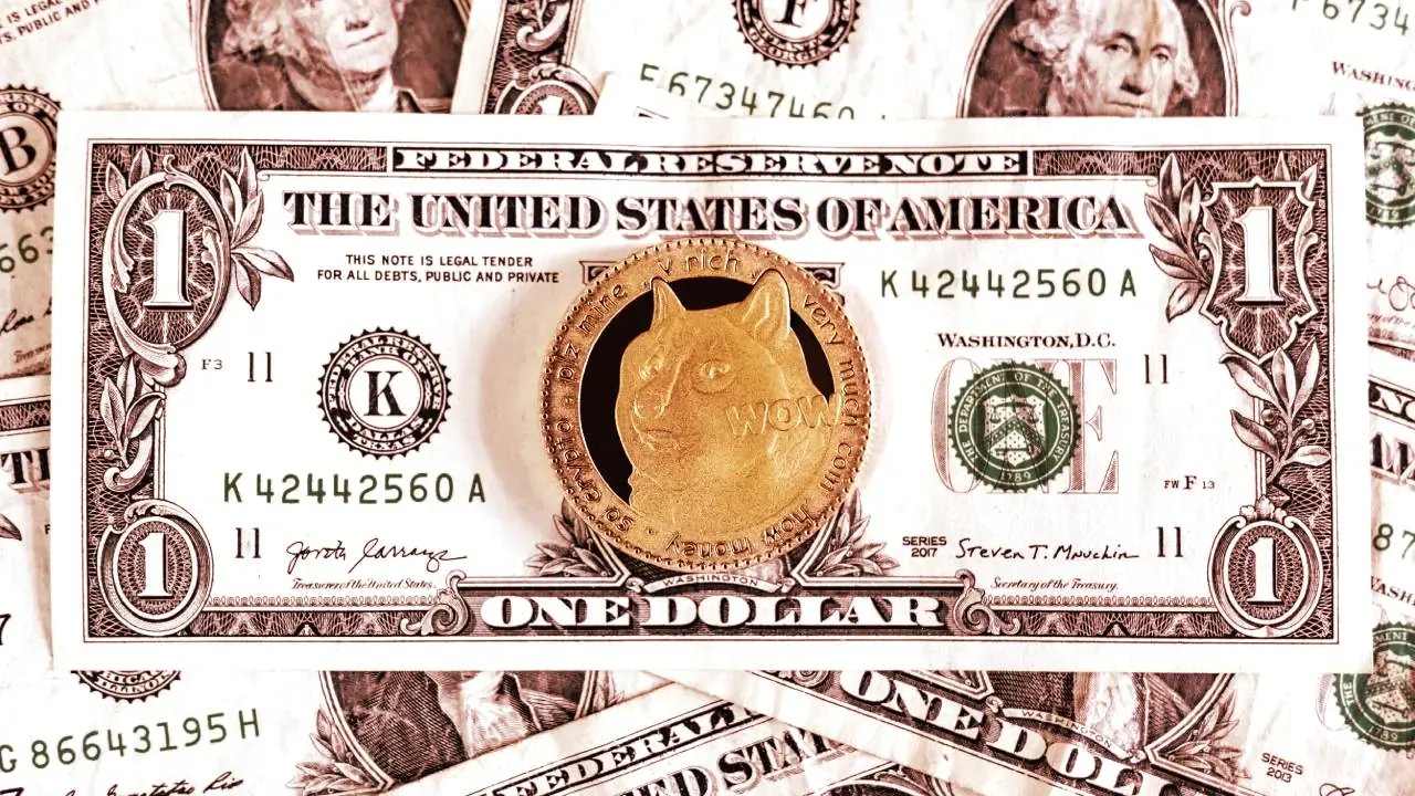 Dogecoin and the dollar. Image: Shutterstock