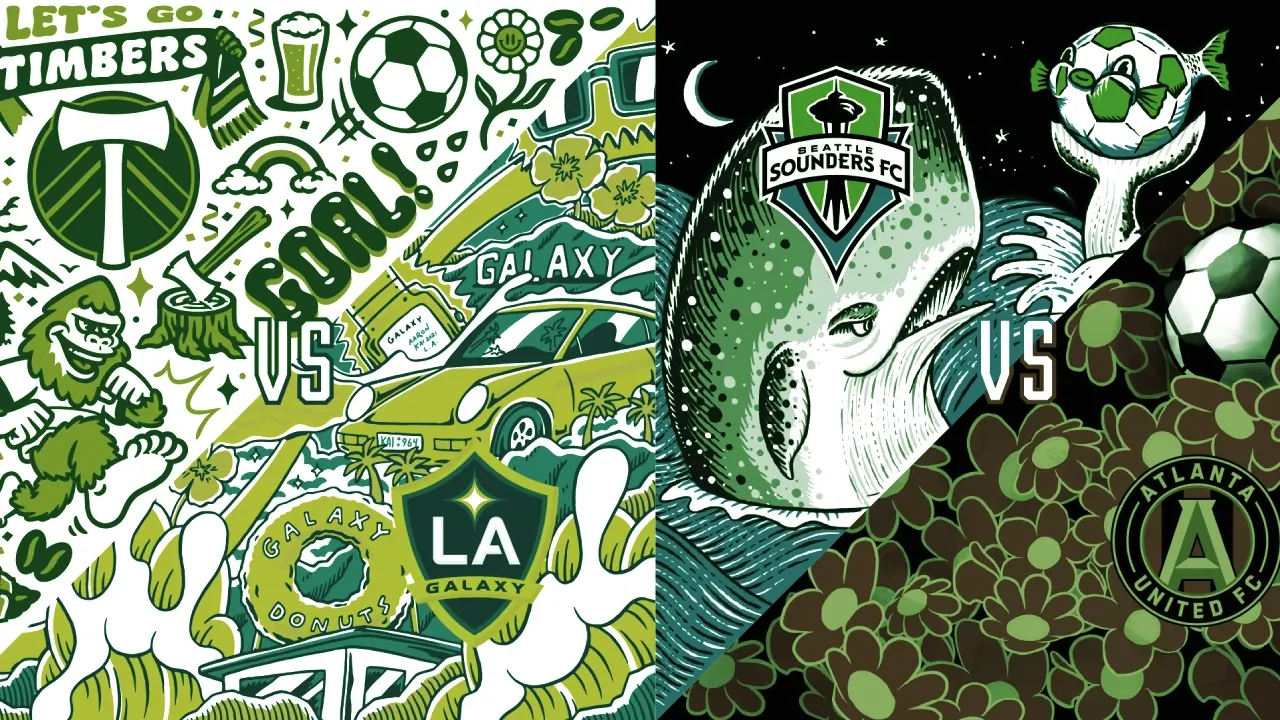 MLS 'virtual matchup poster' NFTs based around two weekend games.