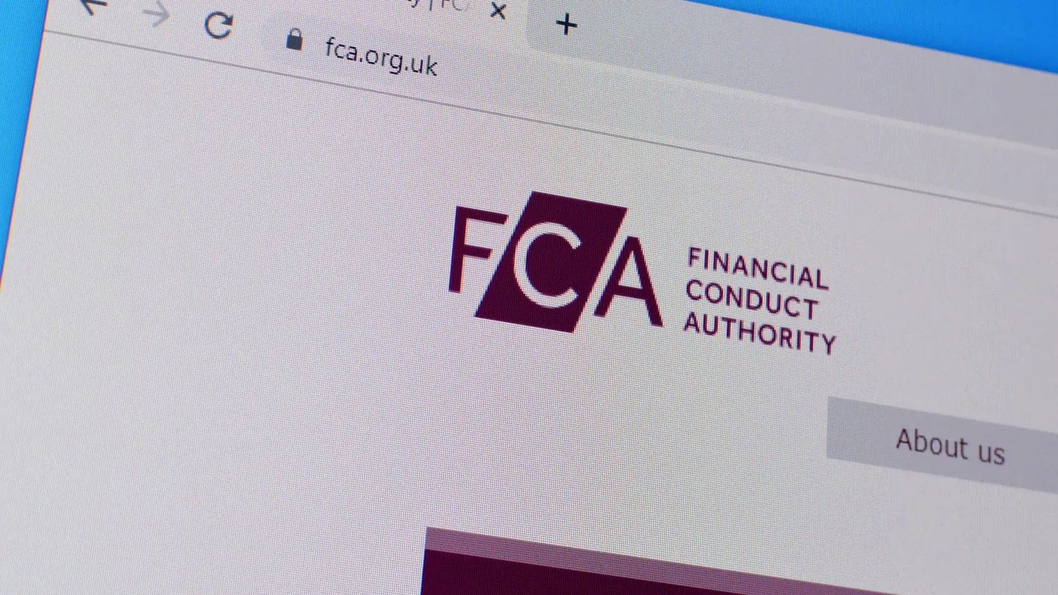 FCA website log in page.