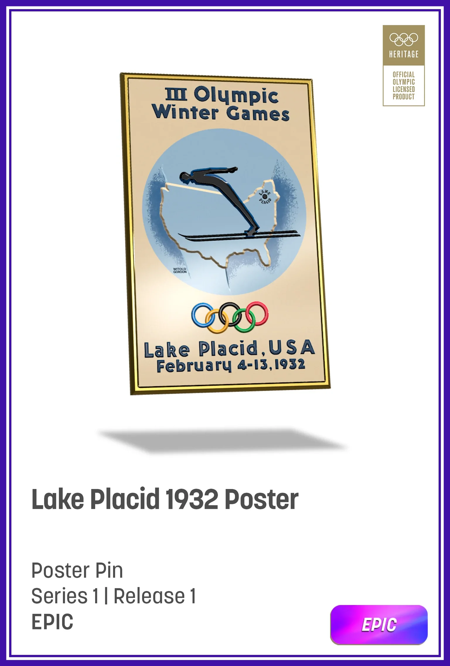 A digital card from Olympic Winter Games in 1932