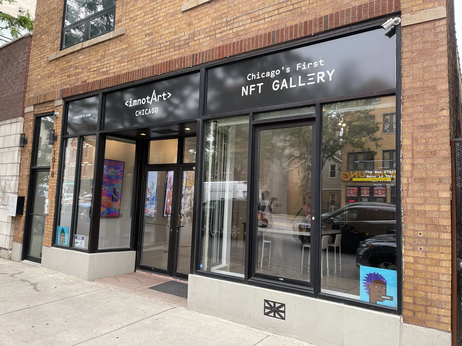Outside view of Chicago's "first NFT gallery."