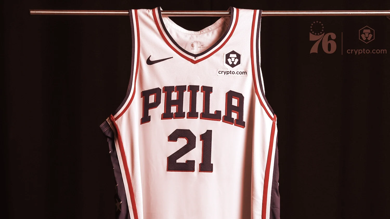 The Philadelphia 76ers are now sponsored by crypto exchange Crypto.com Image: Crypto.com