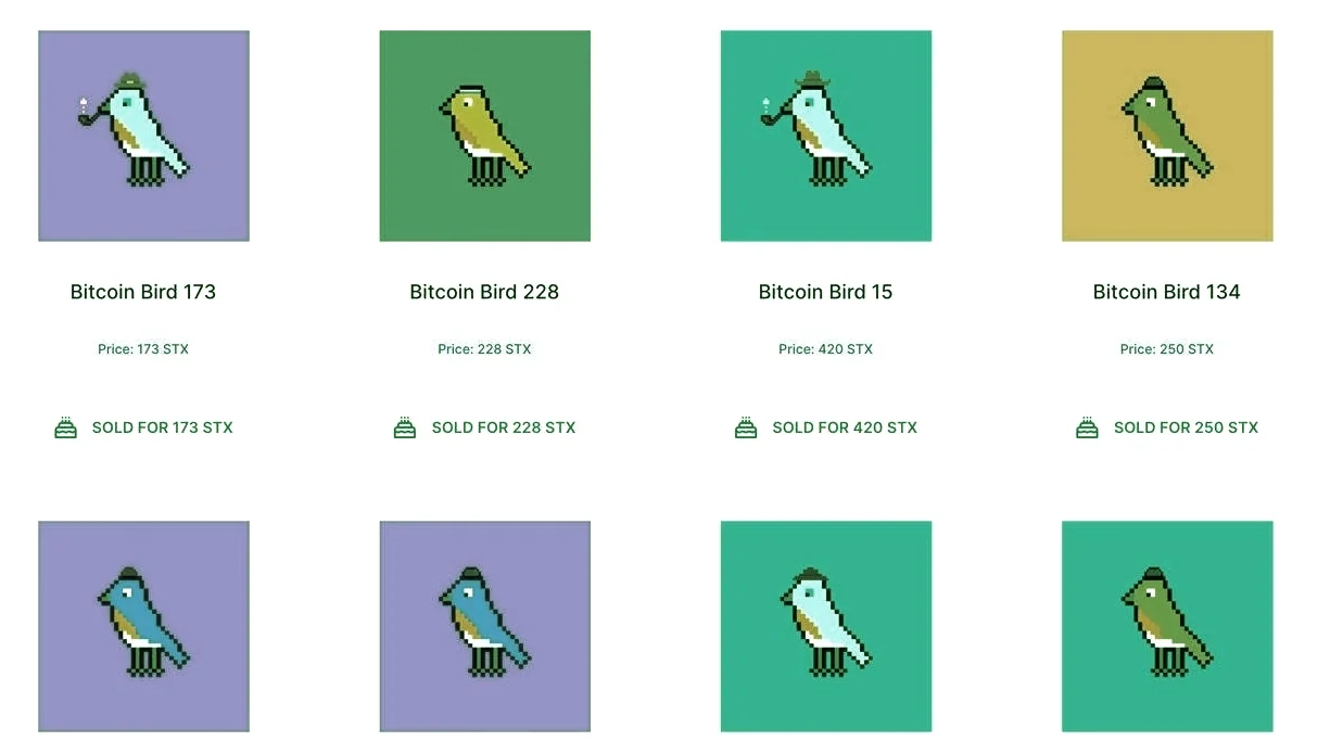 Bitcoin Birds on Stacks. Image: Bitcoin Birds