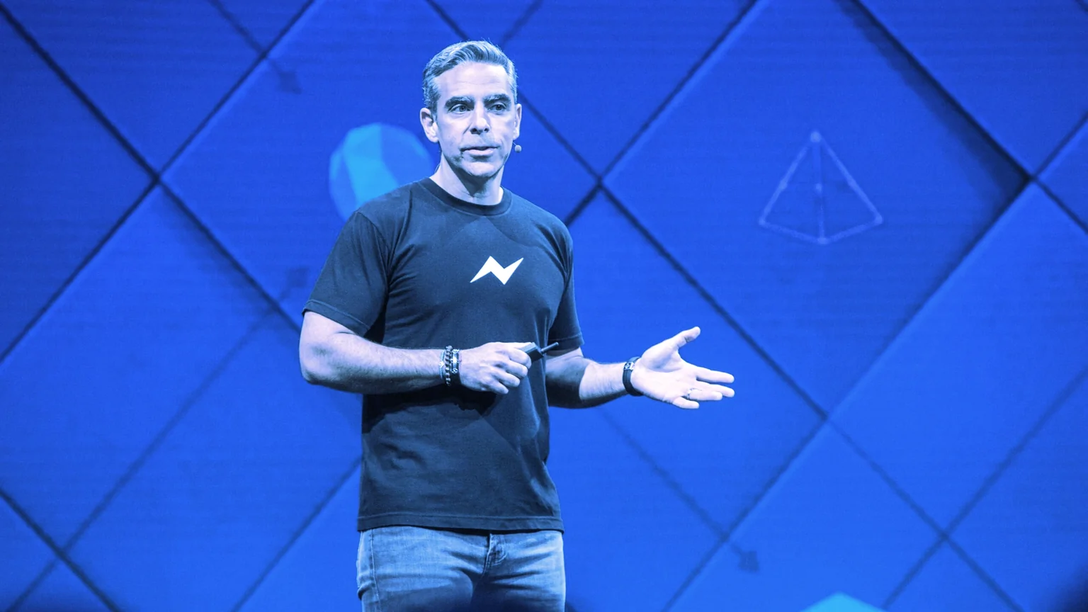 David Marcus, head of Novi crypto wallet at Facebook, speaks in 2017 when he was in charge of Facebook Messenger. Photo: Anthony Quintano on Flickr (CC BY 2.0)