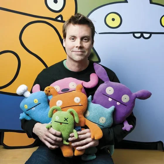 David Horvath with some of his Uglydoll plush creations.