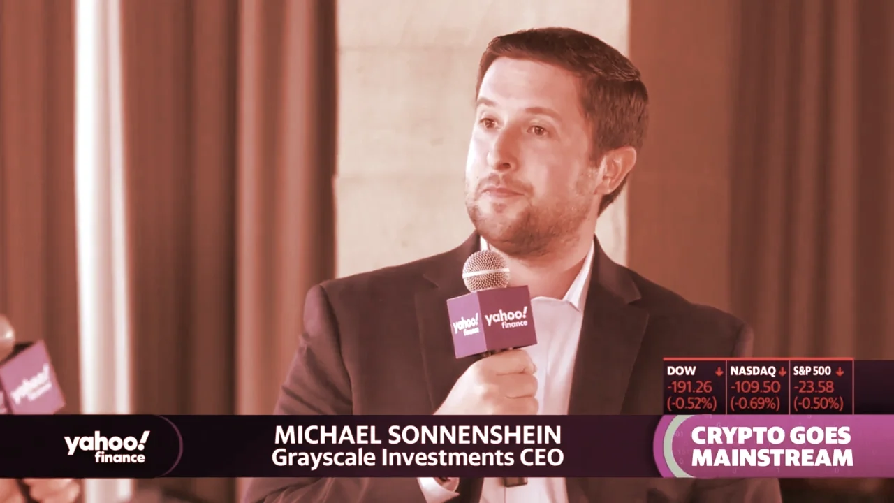 Grayscale CEO Michael Sonnenshein. Image: Yahoo Finance/Decrypt