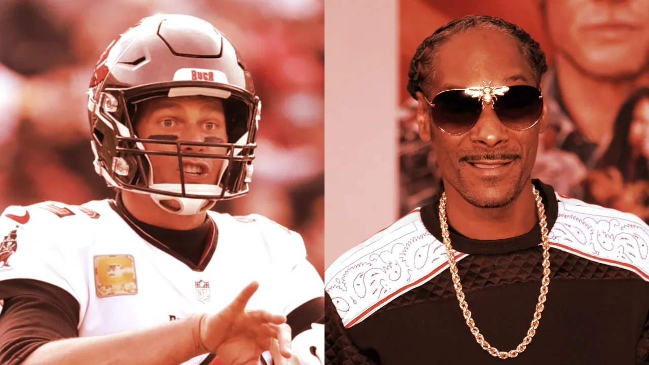 Tom Brady and Snoop Dogg are big into NFTs. Image: Shutterstock
