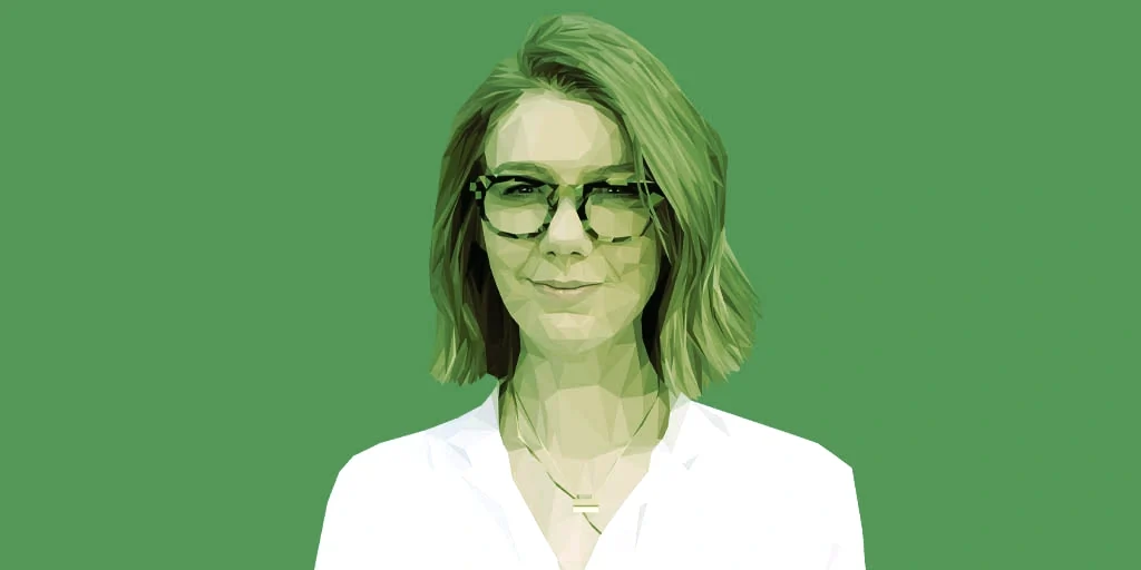 Christine Brown joined Decrypt's gm podcast. (Illustration by Grant Kempster)