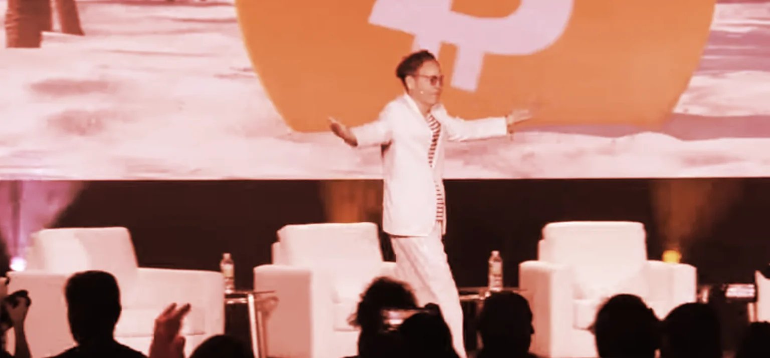 Bitcoin maximalist mascot Max Keiser at Bitcoin Miami 2021. 