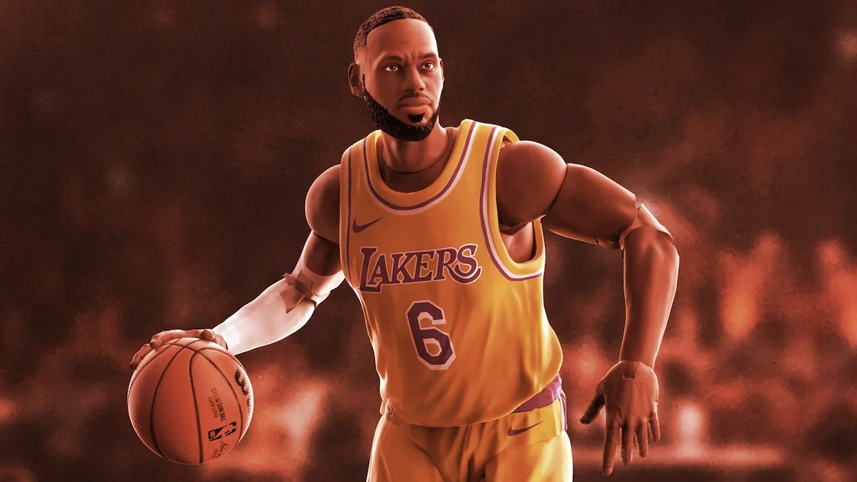 Hasbro's LeBron James Starting Lineup toy comes with an NFT. Image: Hasbro