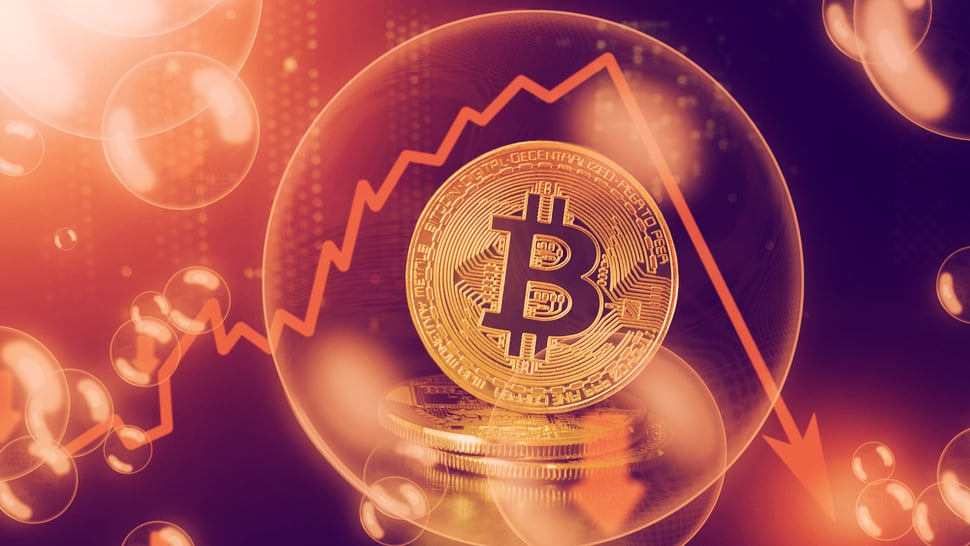 Bitcoin was close to an all-time high, but its price crashed overnight. Image: Shutterstock