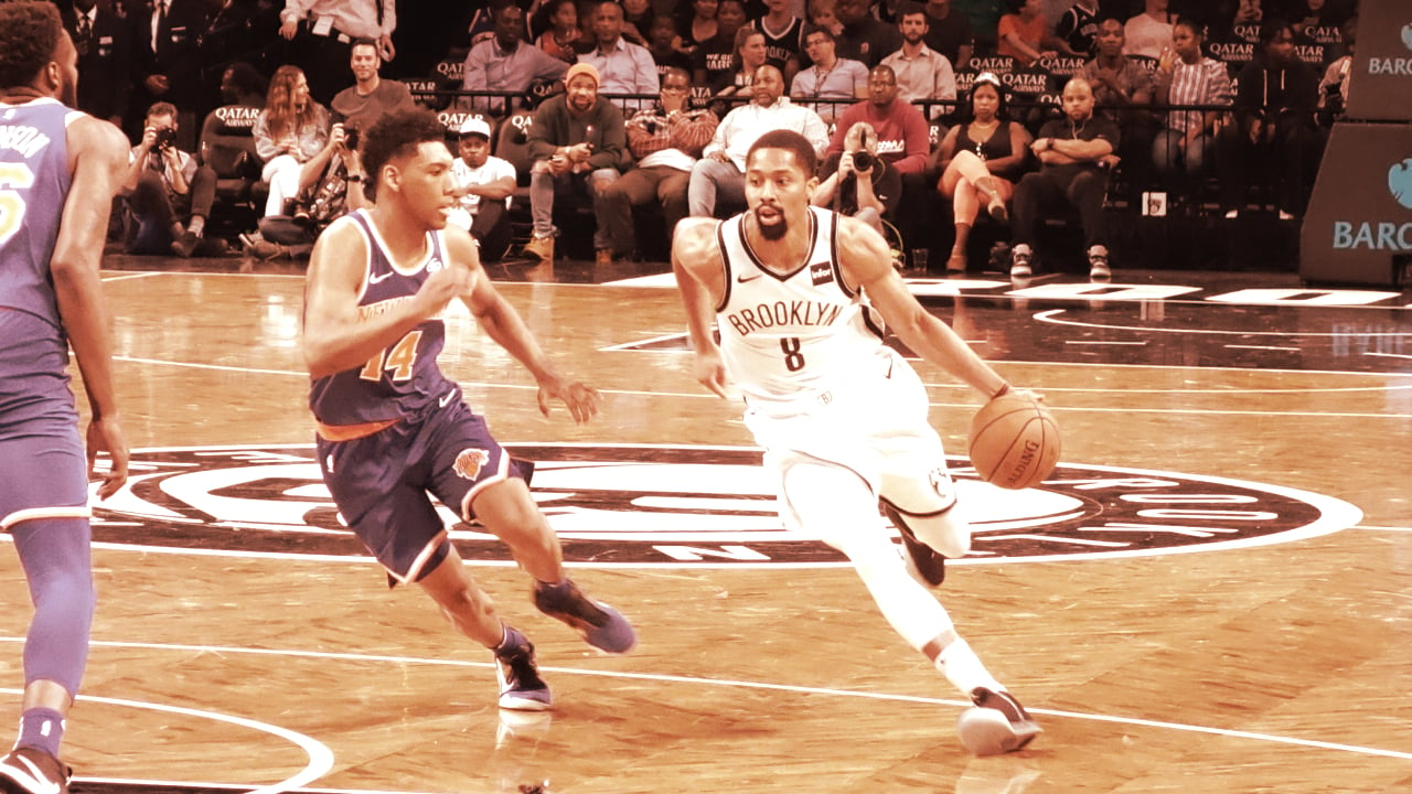 Spencer Dinwiddie during a 2018 Brooklyn Nets game against the New York Knicks. (Photo by Tdorante10 on Flickr, licensed under CC BY SA-4.0)
