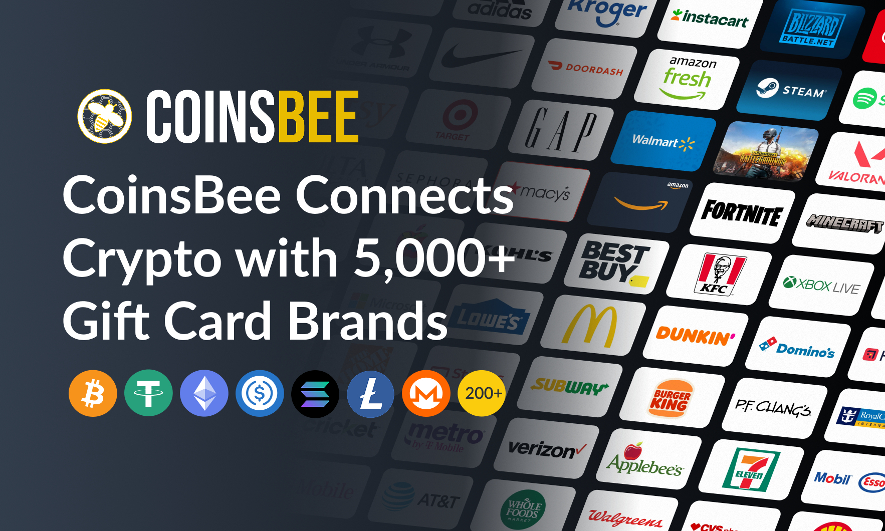 CoinsBee Surpasses 5,000 Gift Card Brands, Becoming the Largest Crypto Gift  Card Platform Worldwide - Decrypt