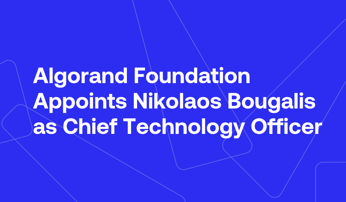Algorand Foundation Appoints Nikolaos Bougalis as Chief Technology Officer  - Decrypt
