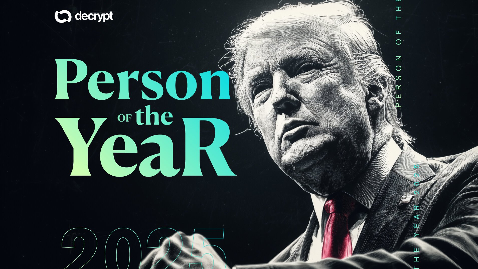 Decrypt 2025 Person of the Year: President Donald Trump. Image: Decrypt/Midjourney